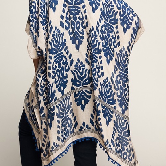 Last 1!~ NWT Boho Chic Pom Pom Pattern Kimono - Picture 7 of 8